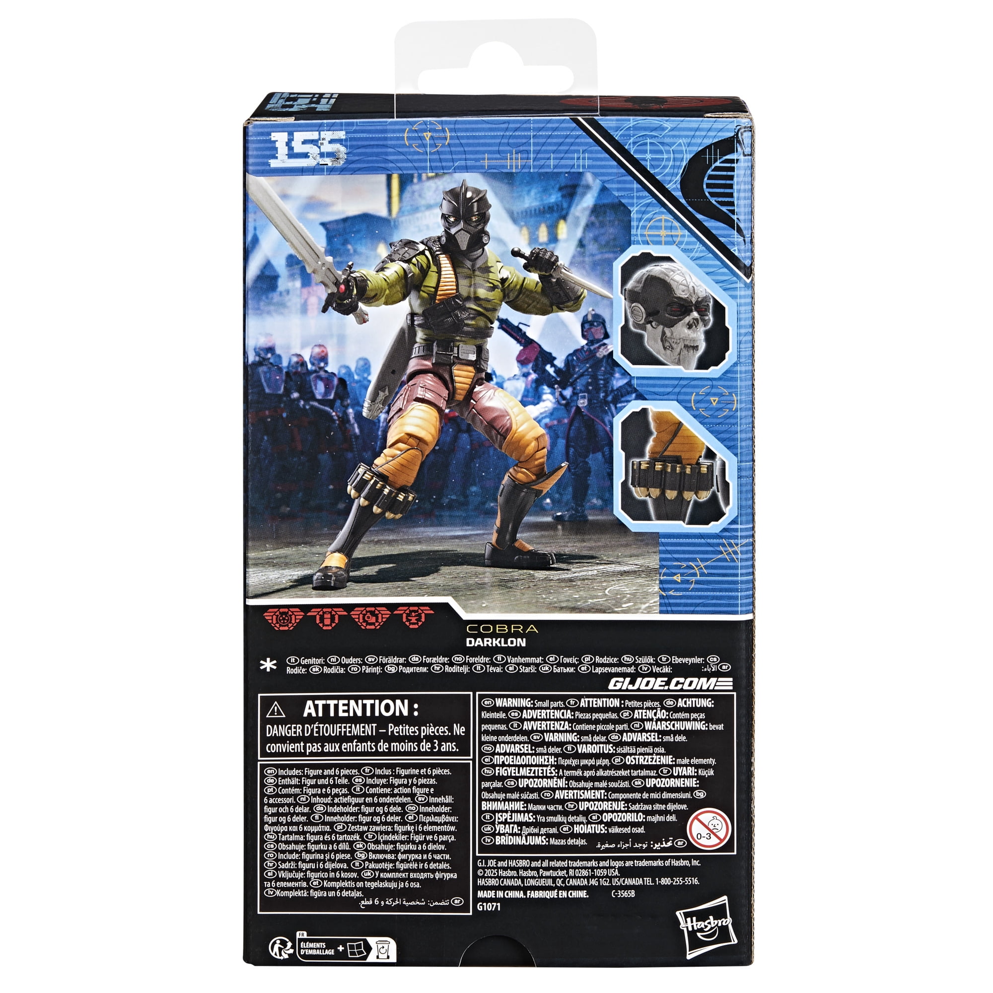 G.I. Joe Classified Series #155, Darklon, 6” Action Figure
