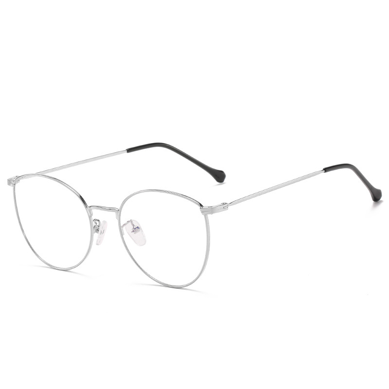 Blue Light Blocking Glasses Stylish Round Metal Frame Clear Lens