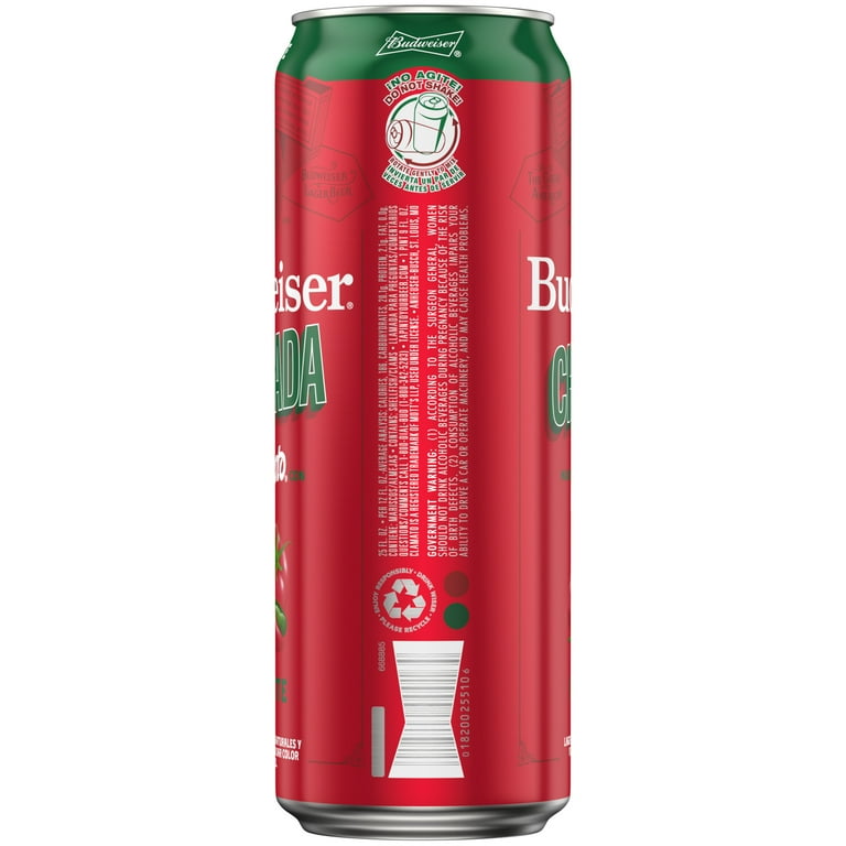 Budweiser Chelada Picante Beer, 25 fl oz 1 Aluminum Can, 5% ABV