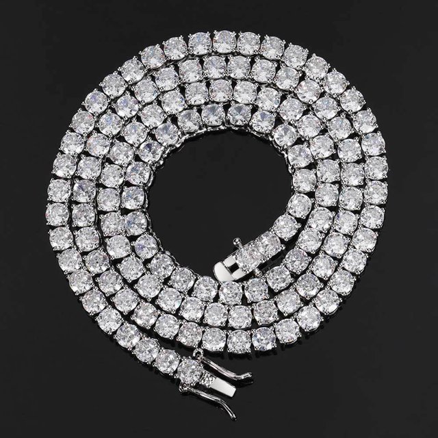 Collar de tenis de circonita popular, joyería para mujeres, accesorios de hip hop para hombres, collar de nicho