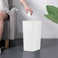 thumbnail image 2 of Matoen Bathroom Trash Can with Lid, 2.7 Gallons/10.2Liters Garbage Can with Pop-Up Lid, Small Plastic Trash Can, Slim Trash Bin Waste Basket for Bathroom, Bedroom, Office, Living Room(White), 2 of 6