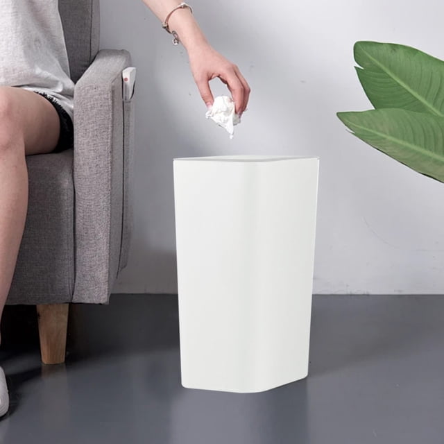Fiudx Papelera de Baño con Tapa Abatible, Diseño Antiolores, Compacta y de Plástico, Ideal para Salón, Dormitorio, Baño y Decoración Moderna. Tamaño: 33 X 19,5 X 13 Cm.