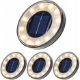 thumbnail image 1 of Paquete de 4 luces LED solares para suelo, Tomshine, 12 LED, iluminación solar para exteriores, resistente al agua IP68, luces de calle, luz enterrada para caminos, jardines, terrazas,, 1 of 1