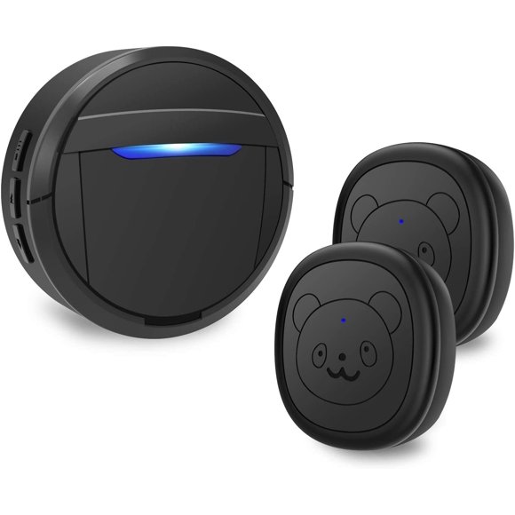 Dog Doorbells for Potty Training,Wireless Doorbell IP55 Waterproof Doorbell Chime Operating at 950 Feet with 55 Melodies 5 Volume Levels LED Flash (1 Receiver 2 Transmitters) High quality