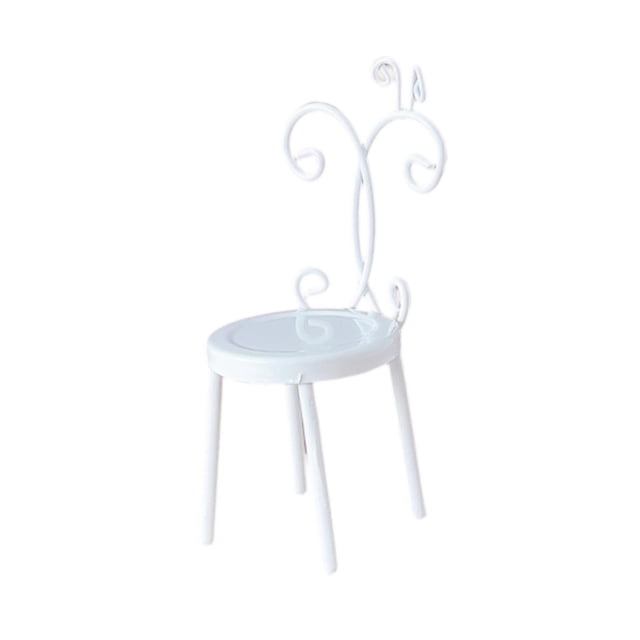 Silla de casa de muñecas a escala 1:12, adorno decorativo, muebles en miniatura para casa de muñecas. Blanco