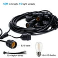 thumbnail image 7 of Outdoor lED Lights, LED Lights for Backyard, Waterproof String Lights, 15 Sockets, 16 Bulbs Included, 7 of 7