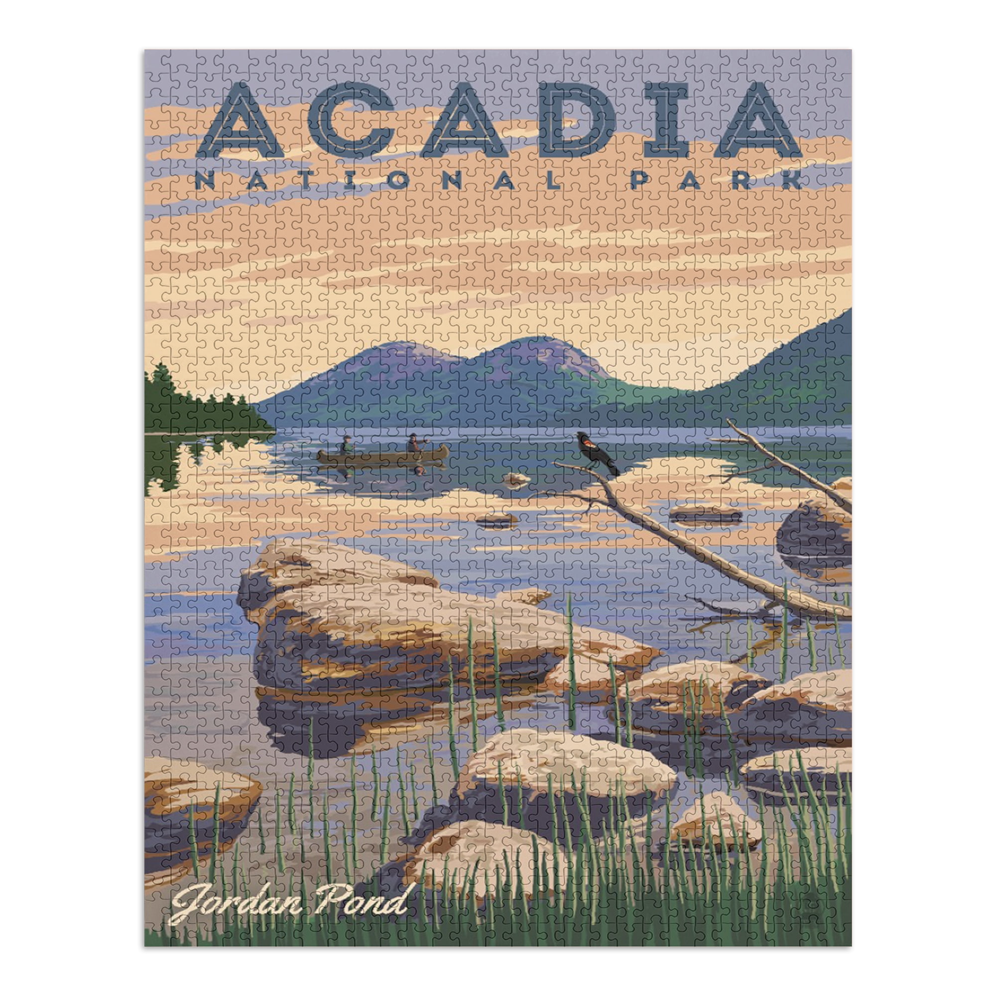 Maine Puzzle Adults Lantern Press Artwork Unique Jigsaw Acadia National Park Retro View Family 1000 Pieces
