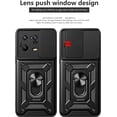 thumbnail image 4 of Case for Xiaomi 13 Pro (Not 13) with Slide Camera Cover, Military Grade Drop Protective Phone Cover Case with Ring Kickstand for Xiaomi 13 Pro SJ Black, 4 of 9