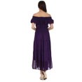 thumbnail image 2 of Sakkas Stonewashed Off Shoulder Crepe Hem Peasant Dress - Purple - One Size, 2 of 4