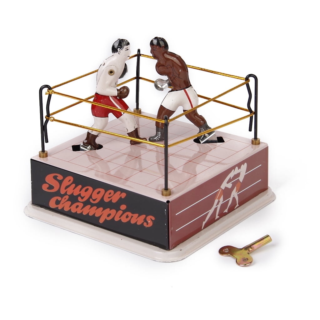 Vintage Tin Toy Boxing Ring Wrestling Boxers Retro Style Adult Collectibles Gift 
