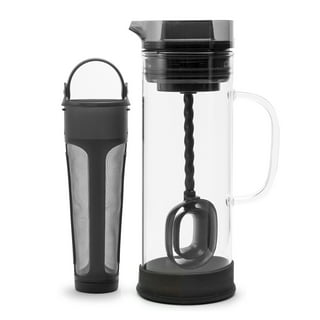 Cold Brew Coffee Maker Iced Tea Pitcher Infuser with Airtight Lid and Thick  High Borosilicate Glass Carafe, 51oz/1.5L