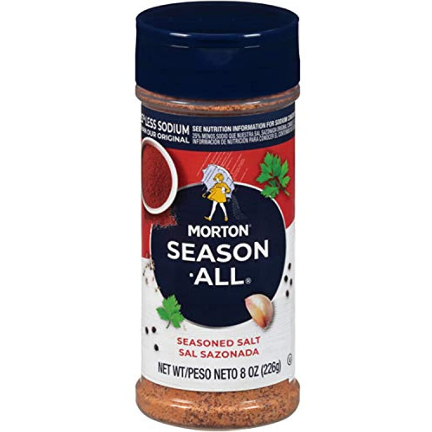Morton SeasonAll Seasoned Salt, Less Sodium, 8 Ounce (Pack Of 12