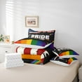 thumbnail image 5 of Feelyou American Flag Twin Bedding Sets 7-Piece for Kid, Rainbow Stripes Geometric Bedding Comforter Set, Colorful Stars Print Sheet Sets, Ultra Soft Home Decor, 5 of 7