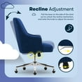 thumbnail image 6 of Serta Scarlett Modern Mid-Back Office Chair Velvet Fabric Silver Metal Base Blue, 6 of 10