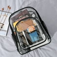 thumbnail image 4 of Mochila transparente de alta resistencia, mochilas escolares transparentes de PVC con múltiples bolsillos, mochila transparente para exteriores para eventos deportivos de trabajo, 4 of 12