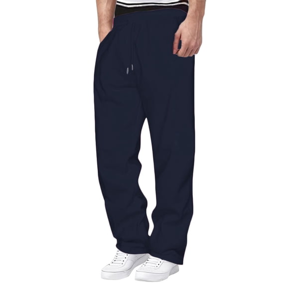 Clearance Sale!Mens Elastic Waist Pants,Mens Fashion Joggers Sports Pants - Pants Sweatpants Trousers Mens Long Pants Navy Xl