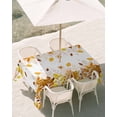 thumbnail image 3 of 60x102 Inch Outdoor Tablecloth with Umbrella Hole Zipper Rectangle Yellow Leaf Rectangular Tablecloths Outside Waterproof Fall Plant Country Vintage Watercolor White Patio Table Cover for Picnic, 3 of 8