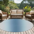 thumbnail image 5 of Light Blue Grey Ombre 8ft Round Rug, Modern Abstract Art Gradient Non-Skid Rubber Backing Large Area Rugs - Living Room Bedroom Home Office, Indoor Floor Mat Carpets Washable Rug, 5 of 9