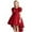 r-474Red175, variant on MEZZALL Dresses Girls Satin Backless Pageant Dress Gown Girl Dress Stage Performance Cozy Short Sleeve Crew Neck Solid Color Child Party Sundress