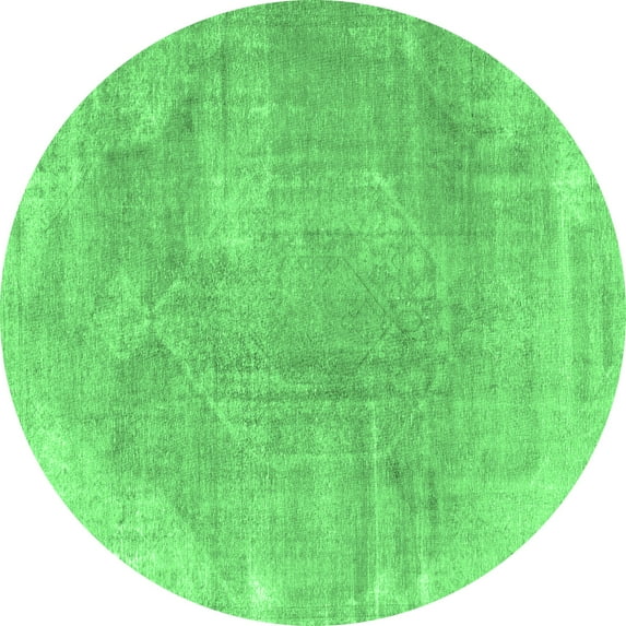 Ahgly Company Indoor Round Persian Emerald Green Traditional Area Rugs, 5' Round