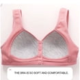 thumbnail image 6 of Gymayou Women Wireless Front Button Vest Bra Full Coverage Comfort Lingerie Wide Non-Slip Strap Easy Front Snap Sleep Underwear Beige 36, 6 of 9