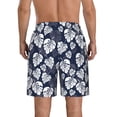 thumbnail image 3 of Kdxio White Leaves Pattern Mens Casual Shorts - Drawstring Summer Beach Sports Shorts for Men, 3 of 9