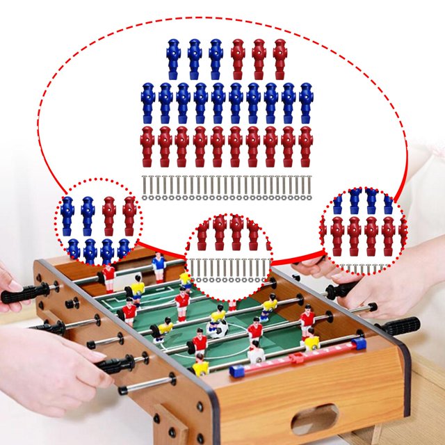 Colaxi 26 Pcs Table Soccer Baby-Foot Remplacement Divertissement Entretien Composants Accessoires de Machine de Soccer Rouge Bleu