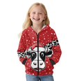 thumbnail image 3 of Xixirimido Cow Cowhide Red Printed Kids Hoodies for Boys Girls Zip Up Jacket with Pocket Teens Long Sleeve Hooded Sweatshirt Fall Winter Pullover Top for 9-11 Years, 3 of 7