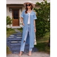 thumbnail image 4 of Ekouaer Women Zipper Robes Knit Short Sleeve House Coat Soft Bathrobe Full Length Housecoat Dressing Gown with Pockets, 4 of 6