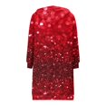 thumbnail image 5 of Women's Christmas Printed Long Sleeve Hooded Sweatshirt Jacket with Drawstring and Zipper Pockets, Fashionable Casual Wear for Fall and Winter,Deep Red,M, 5 of 6