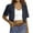 Dark Blue, variant on LEKDFST Women Shrug Chiffon Cardigans Open Front Short Sleeve Bolero for Evening Dressy Cropped Cardigan Elegant Tops Black L