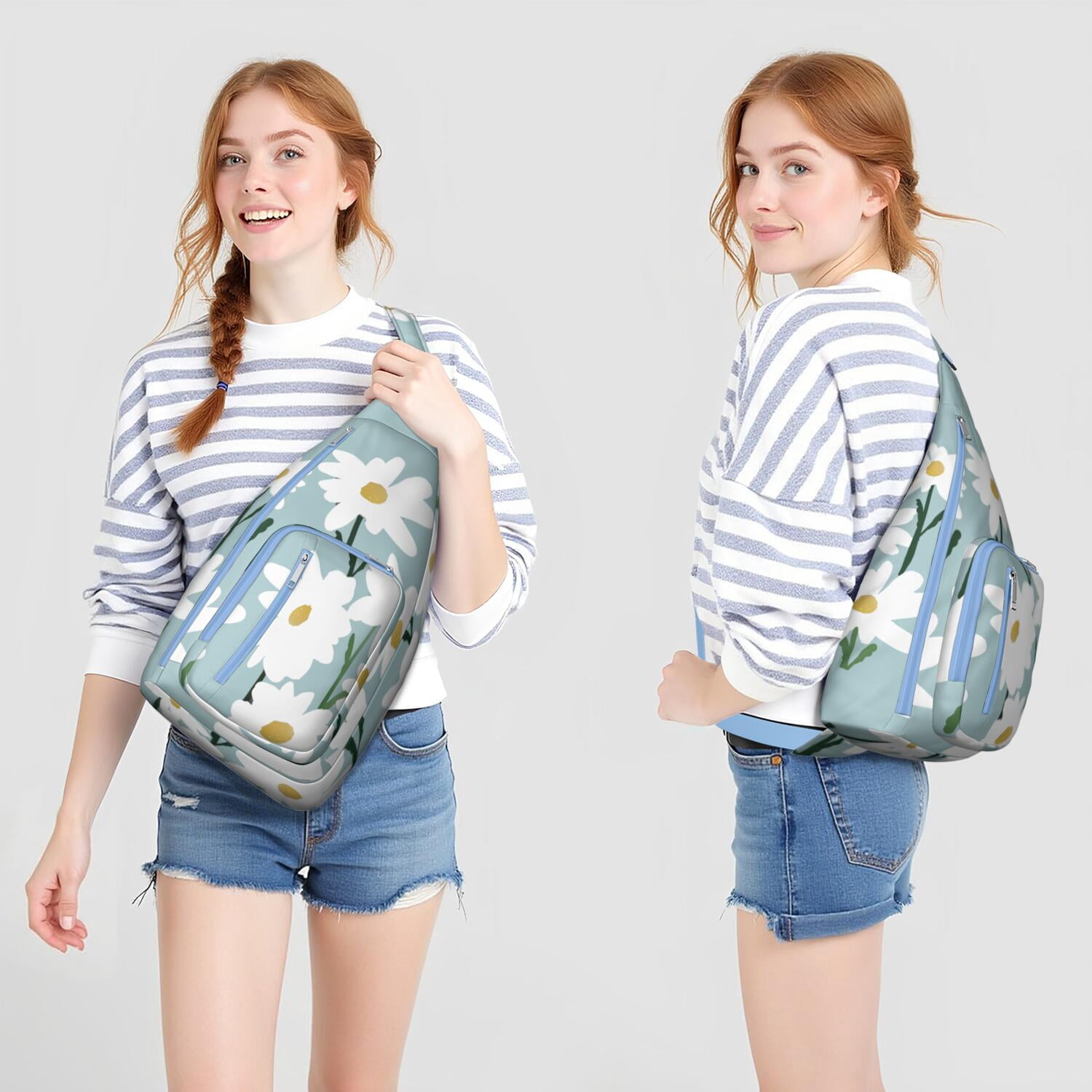 Durable Breathable Sling Bag with Floral Pattern for Tactical Use