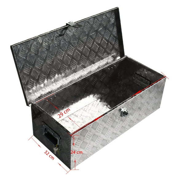 PET-U 30 Inch Aluminum Trailer Tongue Tool Box Replacement for Pickup Tool Box Trailer Storage Lock with Keys
