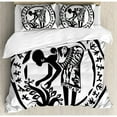 thumbnail image 3 of African Woman Duvet Cover Set Twin Size, Round Ring Shaped Frame with Tribal Woman Agriculture Prehistoric Art, Decorative 2 Piece Bedding Set with 1 Pillow Sham, Black and White, by Ambesonne, 3 of 3