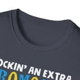 thumbnail image 3 of Trisomy 21 Down's Syndrome Ribbon Rockin' Extra Chromosome Unisex T-Shirt, 3 of 4