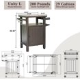 thumbnail image 2 of Domi Grill Carts Outdoor with Storage and Wheels, Whole Metal Portable Table and Storage Cabinet for BBQ,Deck,Patio,Backyard(Brown), 2 of 8