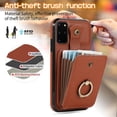 thumbnail image 4 of REQO Phone Case for Samsung Galaxy S20 Plus S20+ 5G Wallet Cell Cover with Screen Protector Crossbody Strap Ring Stand RFID Credit Card Holder S20+5G S20plus 20S + S2O S 20 20+ G5 Women Girls Brown, 4 of 7