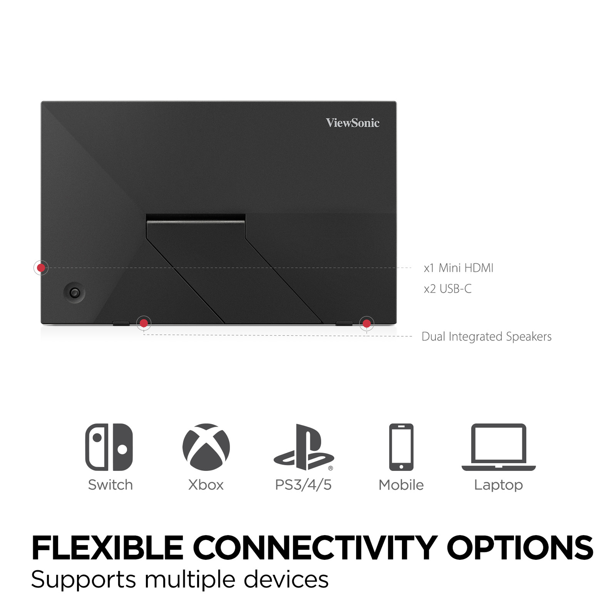 ViewSonic VA1653 16" FHD IPS Portable Monitor Built-in Stand