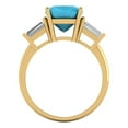 thumbnail image 4 of Three-Stone Engagement Ring for Women - 3ct Simulated Turquoise in 14K Yellow Gold Promise Ring, 4 of 6