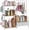 Wooden, variant on Purse Organizer for Closet, with Bottom Drawer, Extra Large Capacity 3 Tier Handbag Storage Rack for Women, Purse Hanger and Hooks for Bag Organizer, Floor-Standing, Home, Living Room