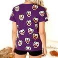 thumbnail image 4 of Camiseta de Manga Corta con Cuello de Tripulación de Impresión de Payaso Casual para Fiesta de Carnaval Verano Diario, 4 of 7