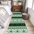 thumbnail image 5 of Green Black Southwest 2'x6' Runner Rug, Farmhouse Aztec Boho Ethnic Art Washable Non-Slip Area Rugs for Hallway Kitchen Floor Bedroom Entryway, StainResistant Laundry Carpet Decoration Indoor Mat, 5 of 9