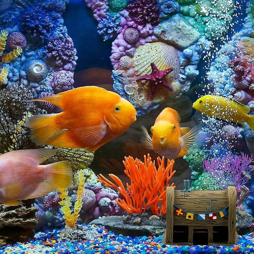 Decoración De Buzo Para Acuario, Adorno Para Acuario Flotante Resistente A La Decoloracion Para Agua De Mar Paisaje De Agua Dulce Modelo Original Azul
