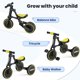 thumbnail image 4 of Toddler Tricycle 5 in 1 for Age 1-4 Years Old Kids, Big Wheel Adjustable Seat Balance Bike with Removable Pedal for Boys Girls Birthday, 4 of 5