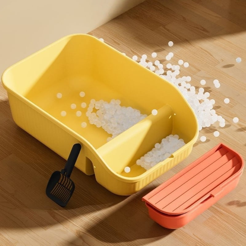 lanema Privacy Cats Litter Pan Easy Observation PP Litter Box for Cats Kittens Home Use