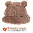 thumbnail image 4 of KAKOWELY Gorro de invierno de felpa con orejas de oso para mujer y niña, ideal para exteriores., 4 of 5