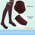 thumbnail image 5 of Lovely Annie Big Girl's Women's 5 Pairs Over Knee High Thigh High Cotton Boot Socks Size 6-9(Coffee) 5p1c3, 5 of 6
