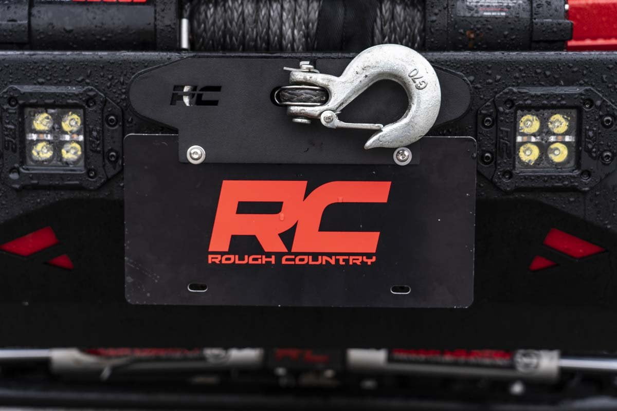 Rough Country Winch License Plate Bracket Kit Quick Release Hawse