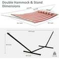 thumbnail image 5 of SUNCREAT Outdoor Hammock with 12ft Steel Stand, 146” (L) x 55.1” (W) x 44.1” (H), Red Stripes, 5 of 6