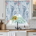 thumbnail image 6 of Blue Jellyfish Coastal Swag Valances for Windows, Kitchen Window Curtains Over Sink, Beach Nautical Ocean Coral Seahorse Window Treatment Curtains for Living Room/Bedroom 2 Panel Sets 36"x45", 6 of 8